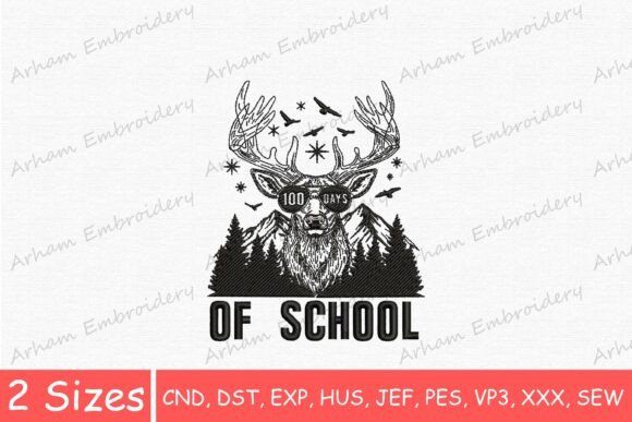 Adorable Deer 100 Days of School, Funny Buck