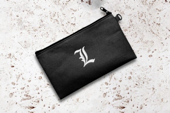 Blackletter L Mini Embroidery: A Festive Touch