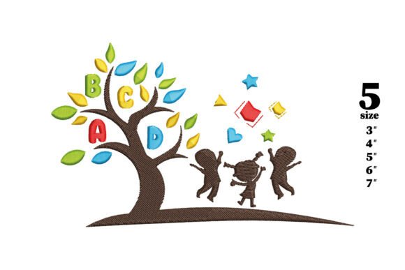 Charming Children Playing, Learning Tree Design