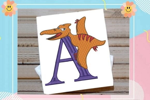 Creative Dinosaur Monogram Alphabet Letter A
