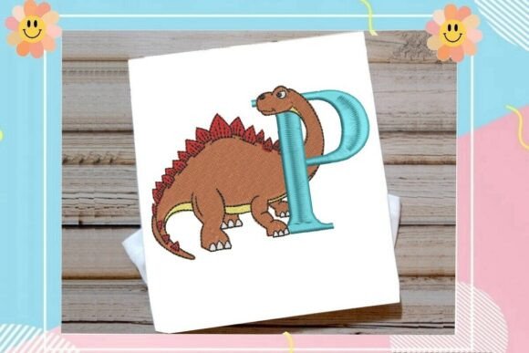 Creative Dinosaur Monogram Alphabet Letter P