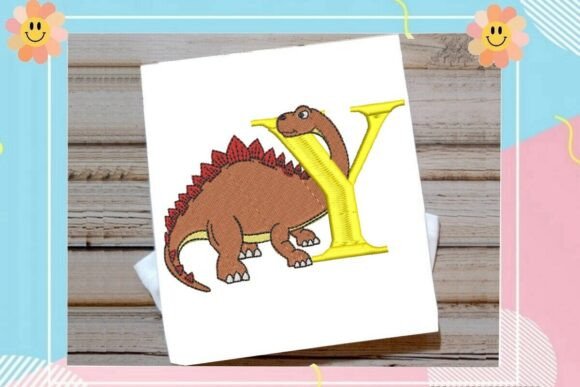 Creative Dinosaur Monogram Alphabet Letter Y