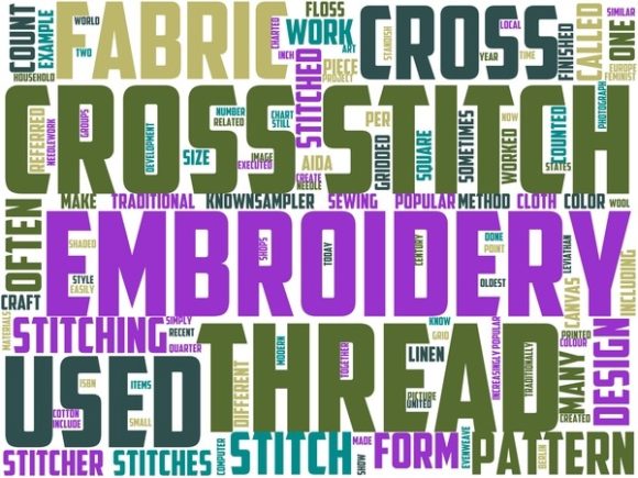 Cross Stitch Wordart Background: A Vibrant Design