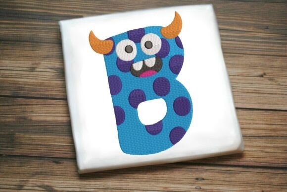 Fun Monster Alphabet Letter B: A Playful Embroidery Delight