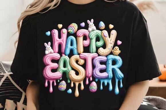 Happy Easter PNG for Premium Sweatshirt Designs