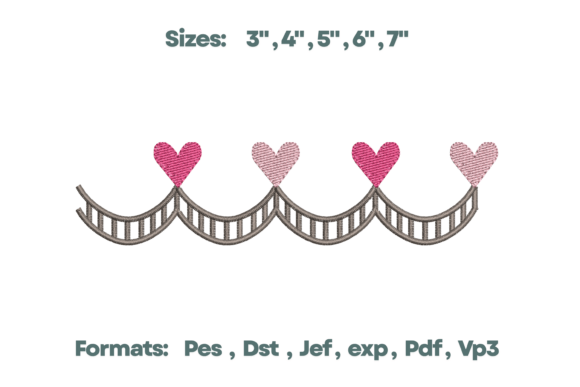 Railway Scallop Heart Valentine Border