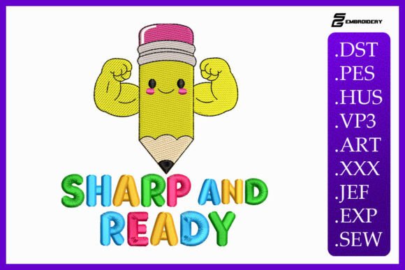 Sharp and Ready Baby Quote: A Motivational Embroidery Gem