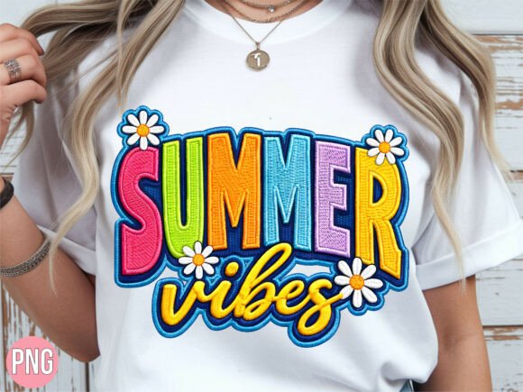 Summer Vibes Daisy Embroidery for Seasonal Shirts
