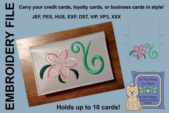Swirly Flower Credit Card Wallet: A Festive Embroidery Gem