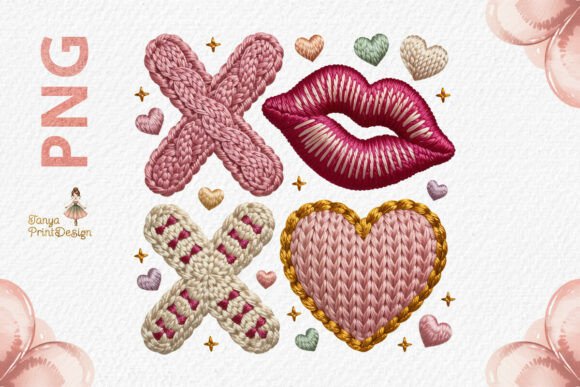 Valentine Knit XOXO Embroidery PNG Review